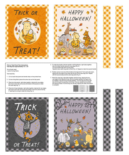 Preorder June 2026: Haunted Acre Wood Crew Trick or Treat Bags 36" Panel 9141P-35 by W. A. Dodge