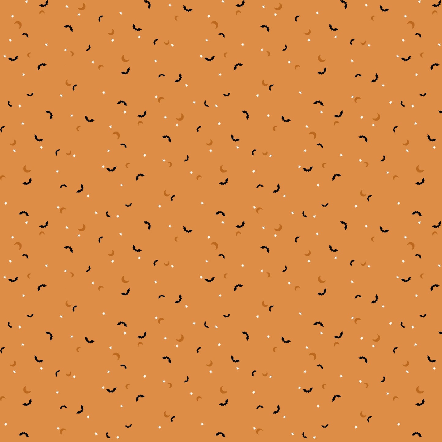 Preorder June 2027: Wednesday's Child Bat Ditsy Orange 3082-31 Fabric