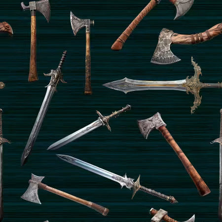 Preorder January 2027: Nordic Tales Ax & Sword 6045-03 from KK Fabrics