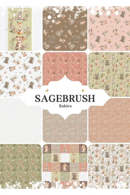 Preorder October 2026: Sagebrush Babies FY Bundle of 11 Prints Plus 24" Panel by Ramona Murdock