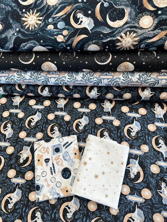 La Luna by Rae Ritchie Academia Supplies White    ST-DRR2600WHITE Cotton Woven Fabric
