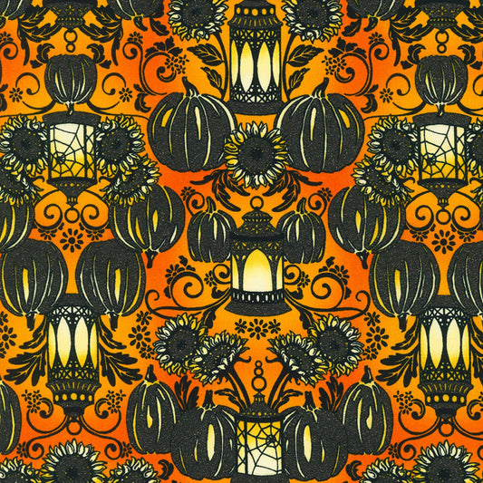 Bat-tastic by Vanessa Lillrose & Linda Fitch Lanterns Ember w/Glitter    WELM21707285 Cotton Woven Fabric