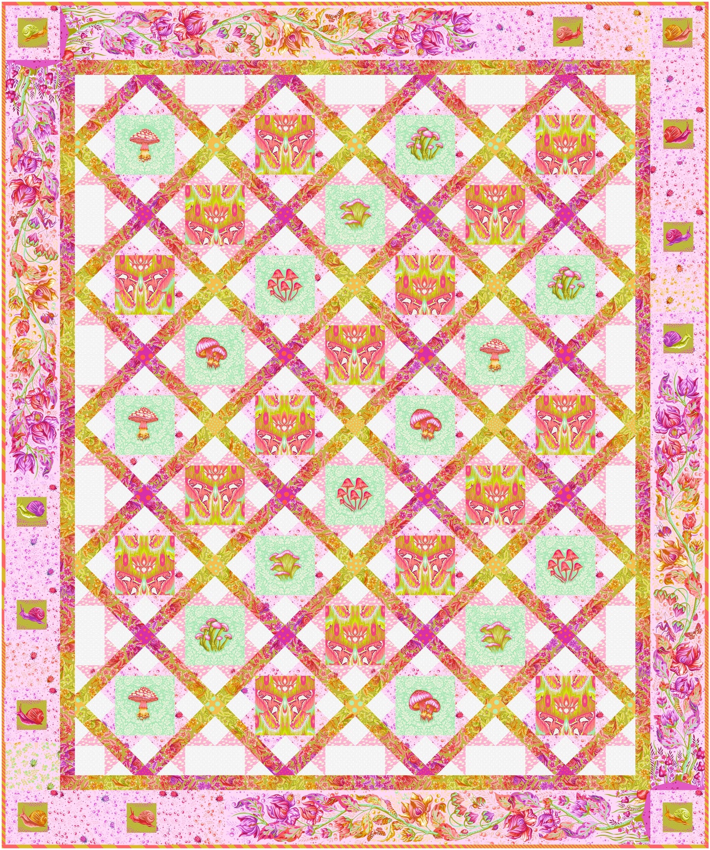 Preorder March 2027: Lattice Blooms Afterglow Quilt Kit featuring Down to Earth by Tula Pink