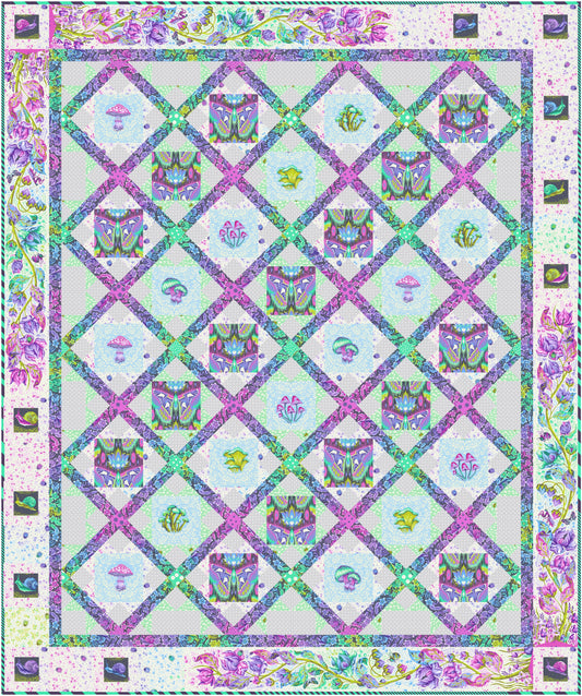 Preorder March 2027: Lattice Blooms Daybreak Quilt Kit featuring Down to Earth by Tula Pink
