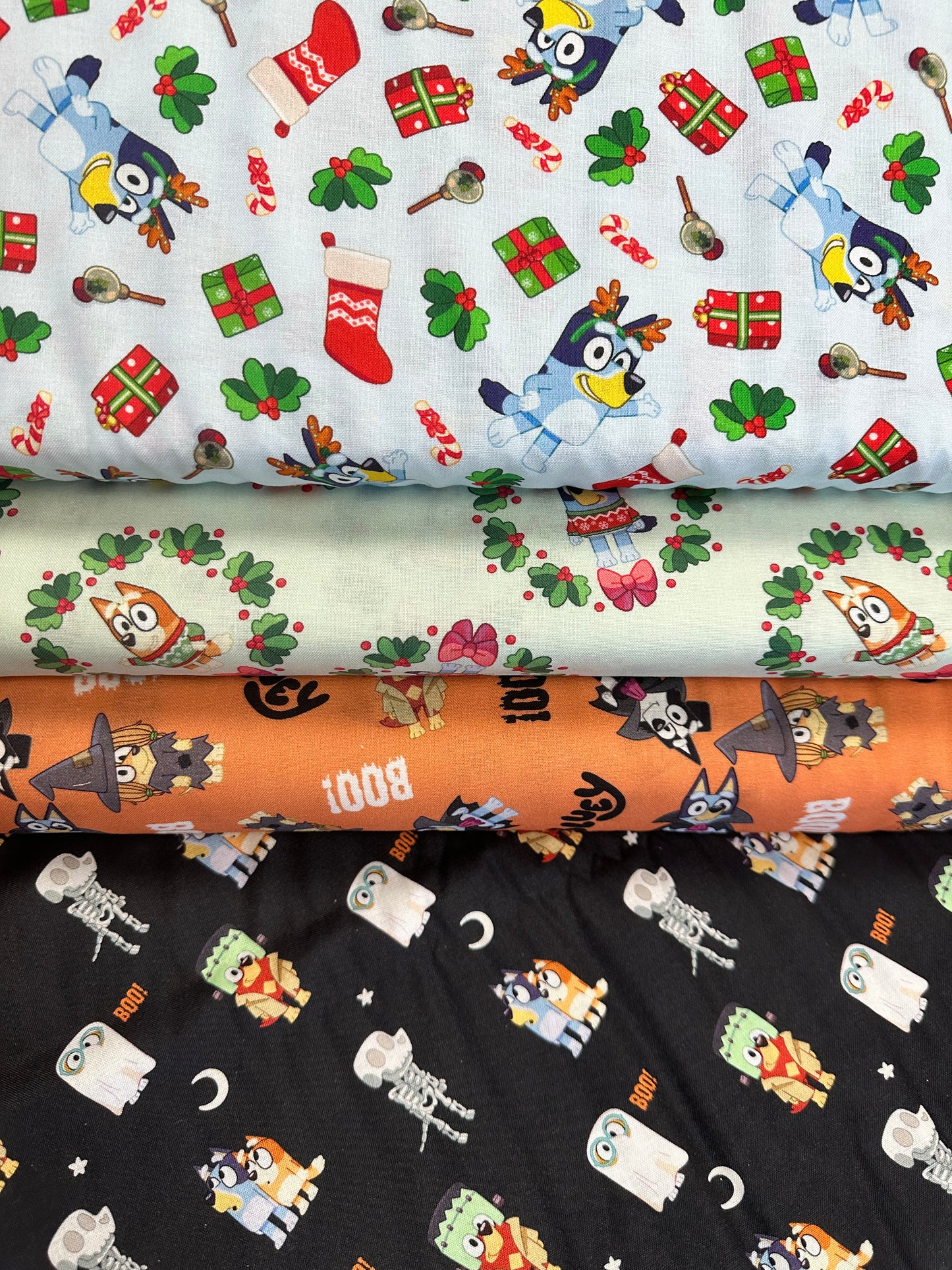 Licensed Seasonal  Boo Bluey Orange     80694-A62078 Cotton Woven Fabric