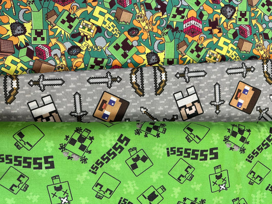Licensed Video Games Minecraft Pixel Toile    79332-A620710 Cotton Woven Fabric