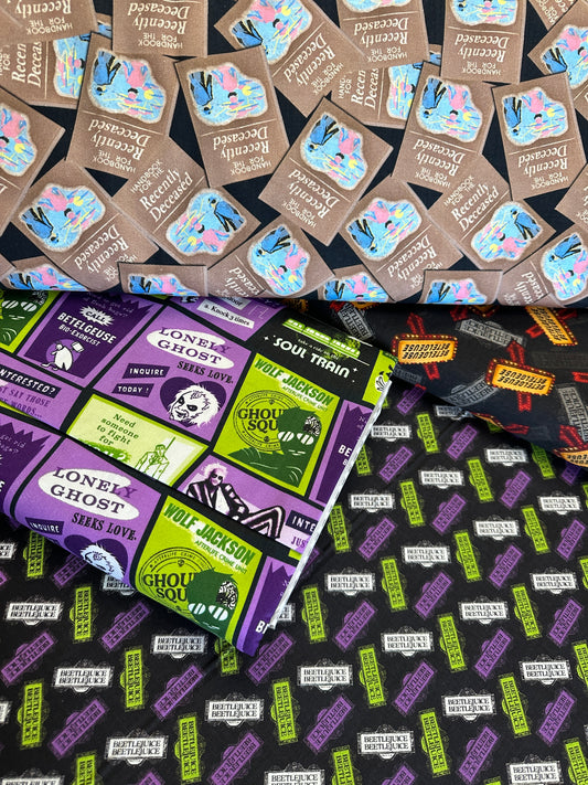 Licensed Beetlejuice The Movie The Afterlife Times    23340201-01 Cotton Woven Fabric