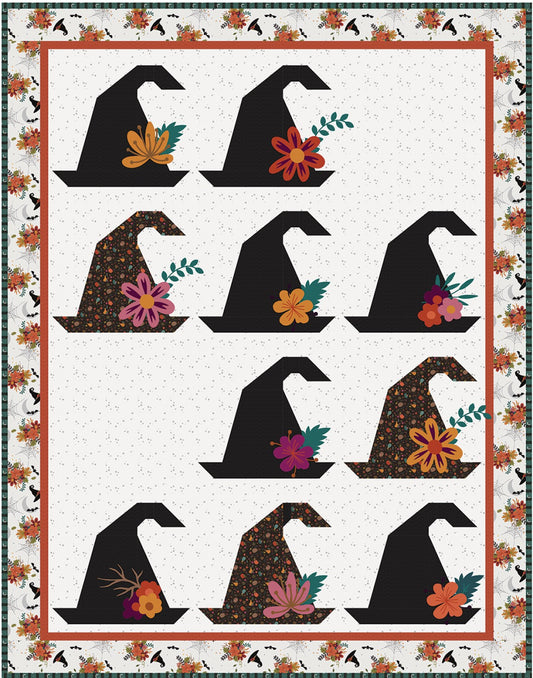 Little Witch by Jennifer Long Witch's Hat Quilt Pattern  Bee Sew Inspired (65"x83")  BSI289 Pattern