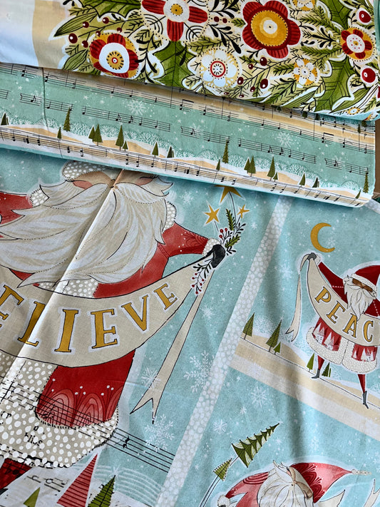 Love Santa by Cori Dantini Christmas Carols Multi    PWCD032.XMULTI Cotton Woven Fabric