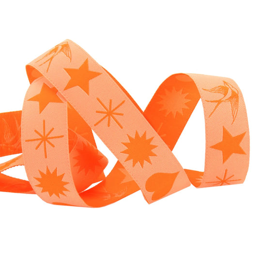 Tula Pink Everglow 7/8" Woven Jacquard Fairy Flakes Lunar Woven Ribbon TK-107/22mm Col 2 Priced per Yard