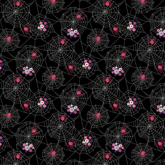 Preorder April 2027: Spooky Estate Cobwebs Black 55865-1 by Katherine Quinn