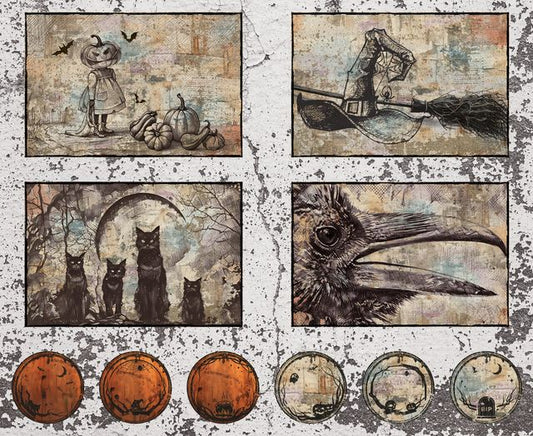 Preorder June 2026: Scary Spice Sepia Placemat Project 36" Panel 8832P-34 by Funny Girl