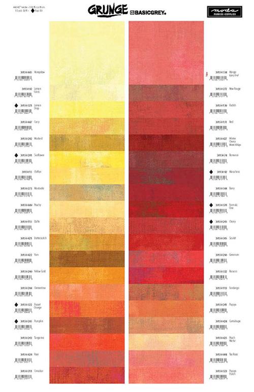 Grunge Basics Color Card CC608 by Moda