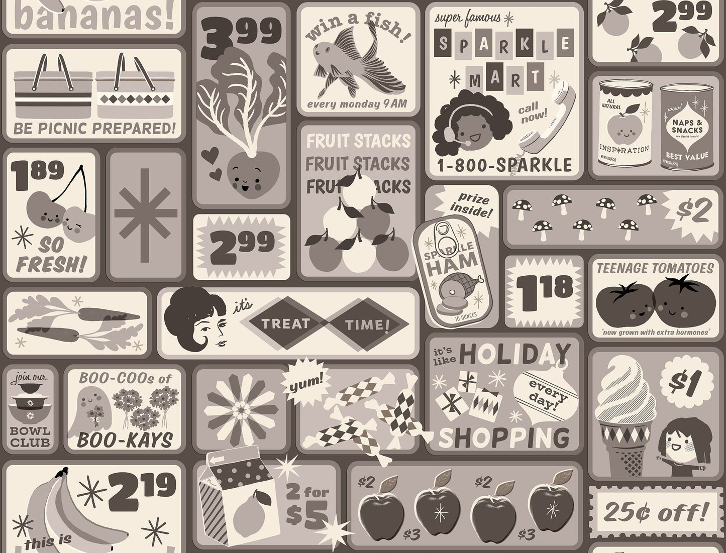 Preorder March 2027: Sparkle Shopper Retro Shopping Newsprint RS0125 15 by Melody Miller