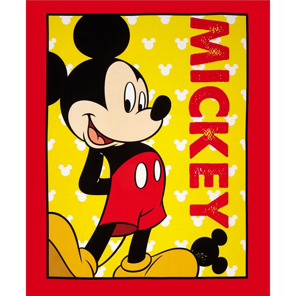 36" Panel Licensed Disney  Mad About Mickey Cotton Woven Panel