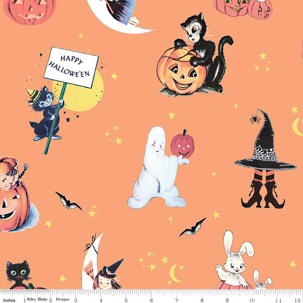 Fright Delight by LIndsay Wilkes of the Cottage Mama Main Orange    C13230-ORANGE Cotton Woven Fabric