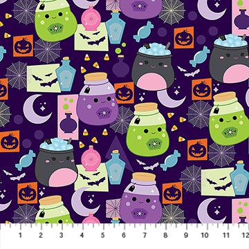 PREORDER ITEM-EXPECTED MAY 2026: Squishmallows Boo Squad Potion Squad Dk Purple SQ1031-85 Cotton Woven