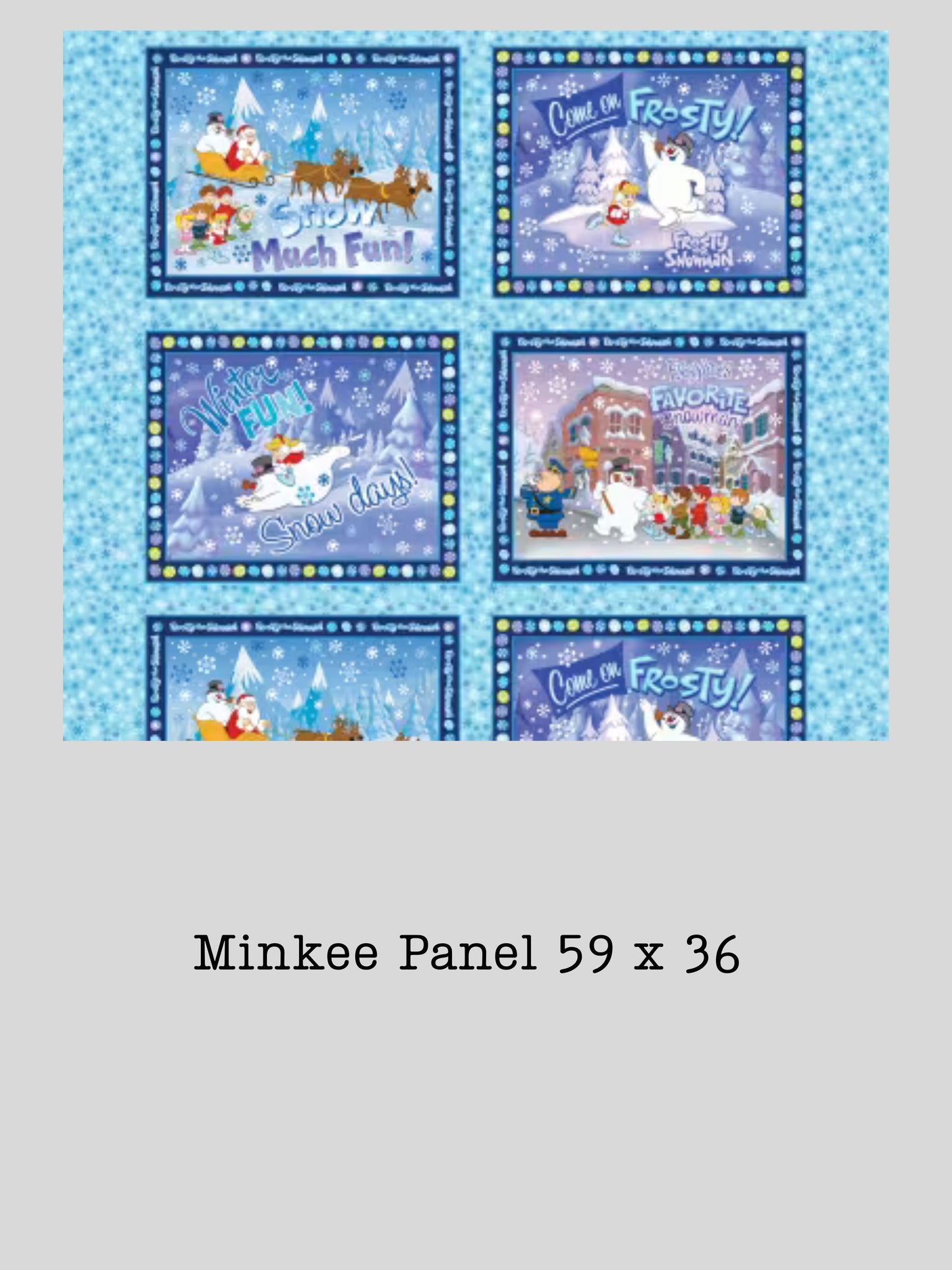 Preorder April 2027: Frosty the Snowman 59 x 36 Minkee Frosty Blocks Aqua 15453-80