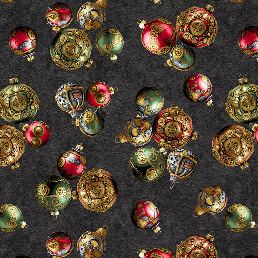 Preorder July 2026: Gears and Garland Steampunk Christmas Ornaments Black 4823-99 Urban Essence Designs