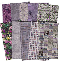Tim Holtz Eclectic Element Palette Purple Half Yard Bundle of 10 Prints Cotton Woven Fabric Bundle