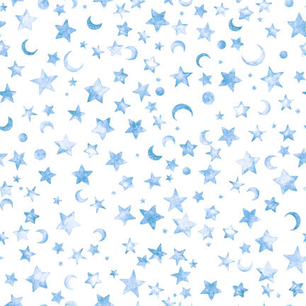 Lil' Wizards by Morris Creative Group Moon & Stars Blue    30555B Cotton Woven Fabric