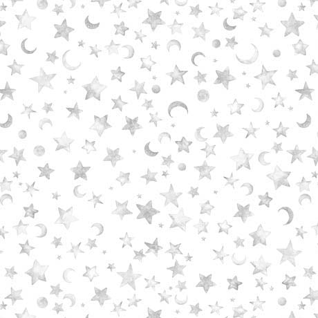 PREORDER ITEM - EXPECTED IN AUGUST 2024: Lil' Wizards by Morris Creative Group Moon & Stars Gray  30555KMINK Minky Fabric