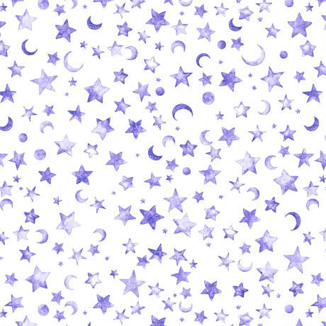 Lil' Wizards by Morris Creative Group Moon & Stars Purple 30555VMINK Minky Fabric