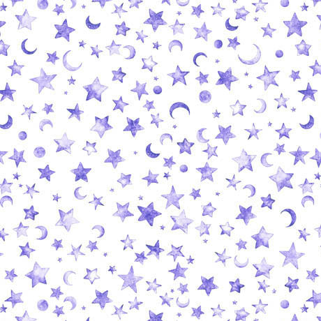 PREORDER ITEM - EXPECTED IN AUGUST 2024: Lil' Wizards by Morris Creative Group Moon & Stars Purple 30555VMINK Minky Fabric