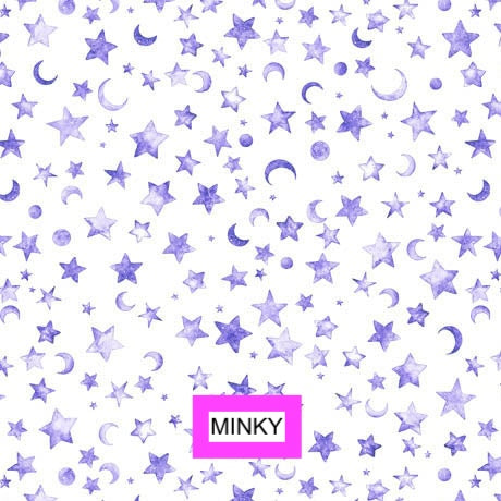 Lil' Wizards by Morris Creative Group Moon & Stars Purple 30555VMINK Minky Fabric