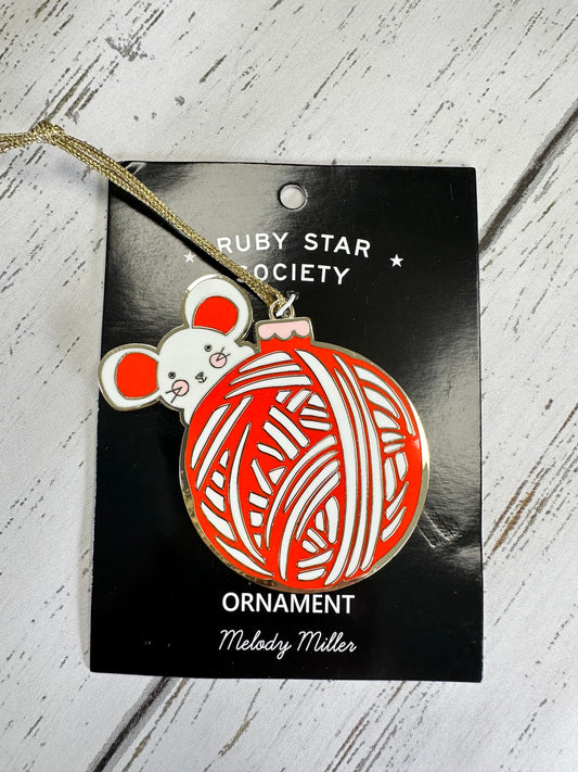 Ruby Star Society Mouse by Melody Miller 3" x 3" Ornament   RS7062 Fabric