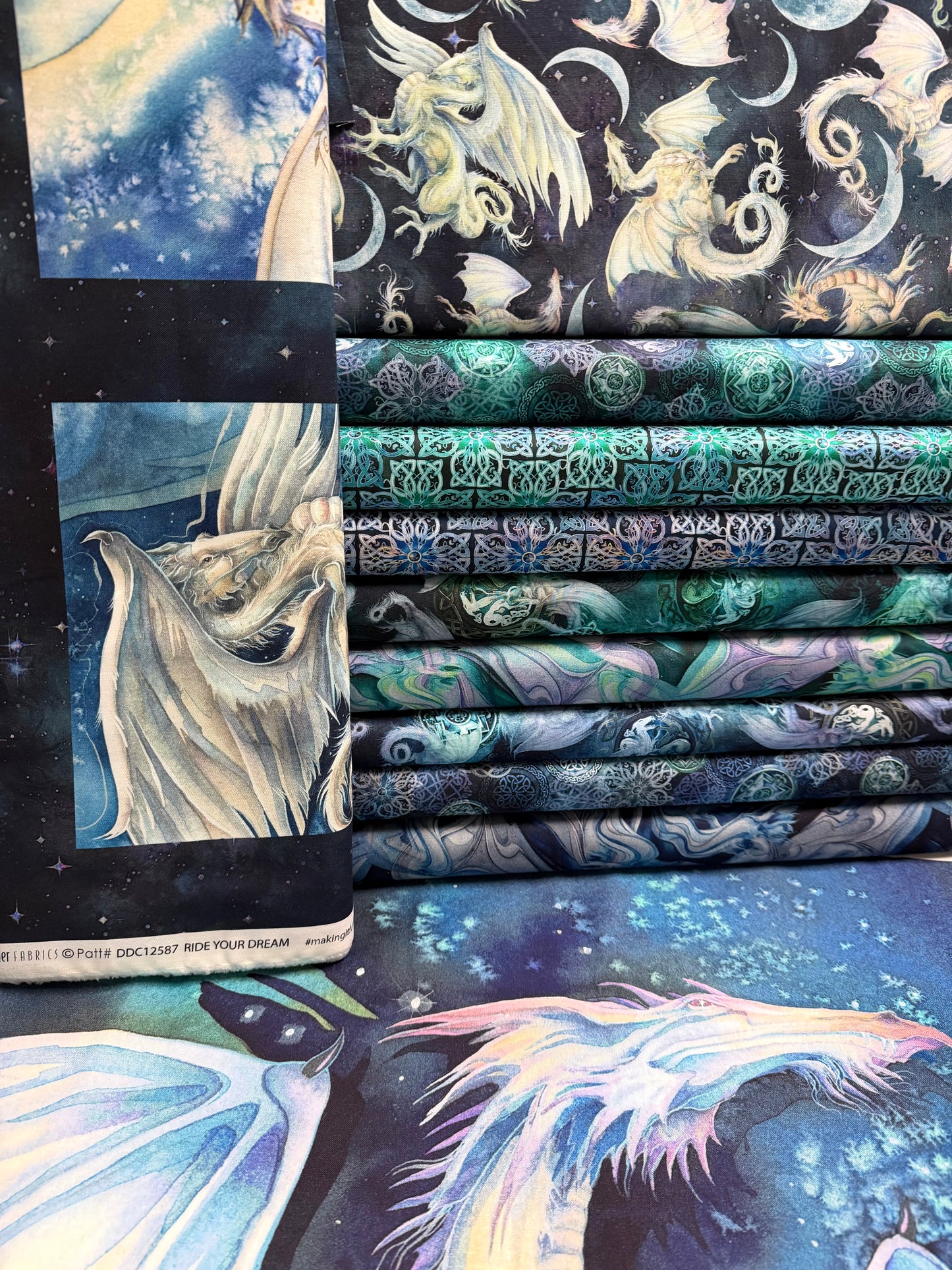 Mystic Dragon by Jody Bergsma 36" Panel Mystic Dragon DDC12588 Midnite