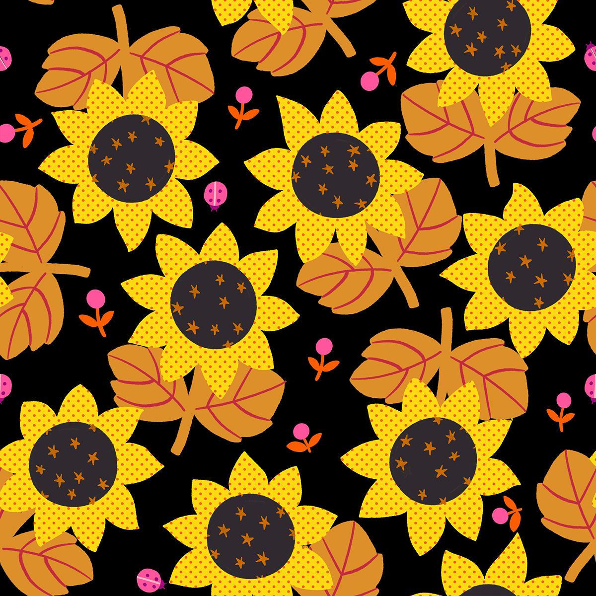 Preorder Apr 2027: Daisy Days Sunflower Florals Black RS4173 16 by Alexia Abegg of RSS