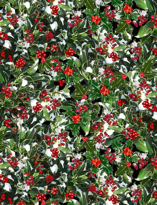Holly & Berries Nature Green Nature-C7871 Cotton Woven Fabric