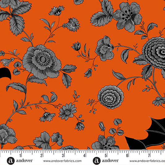 Phantasm by Libs Elliott Night Garden Flame A.1517.O Cotton Woven Fabric