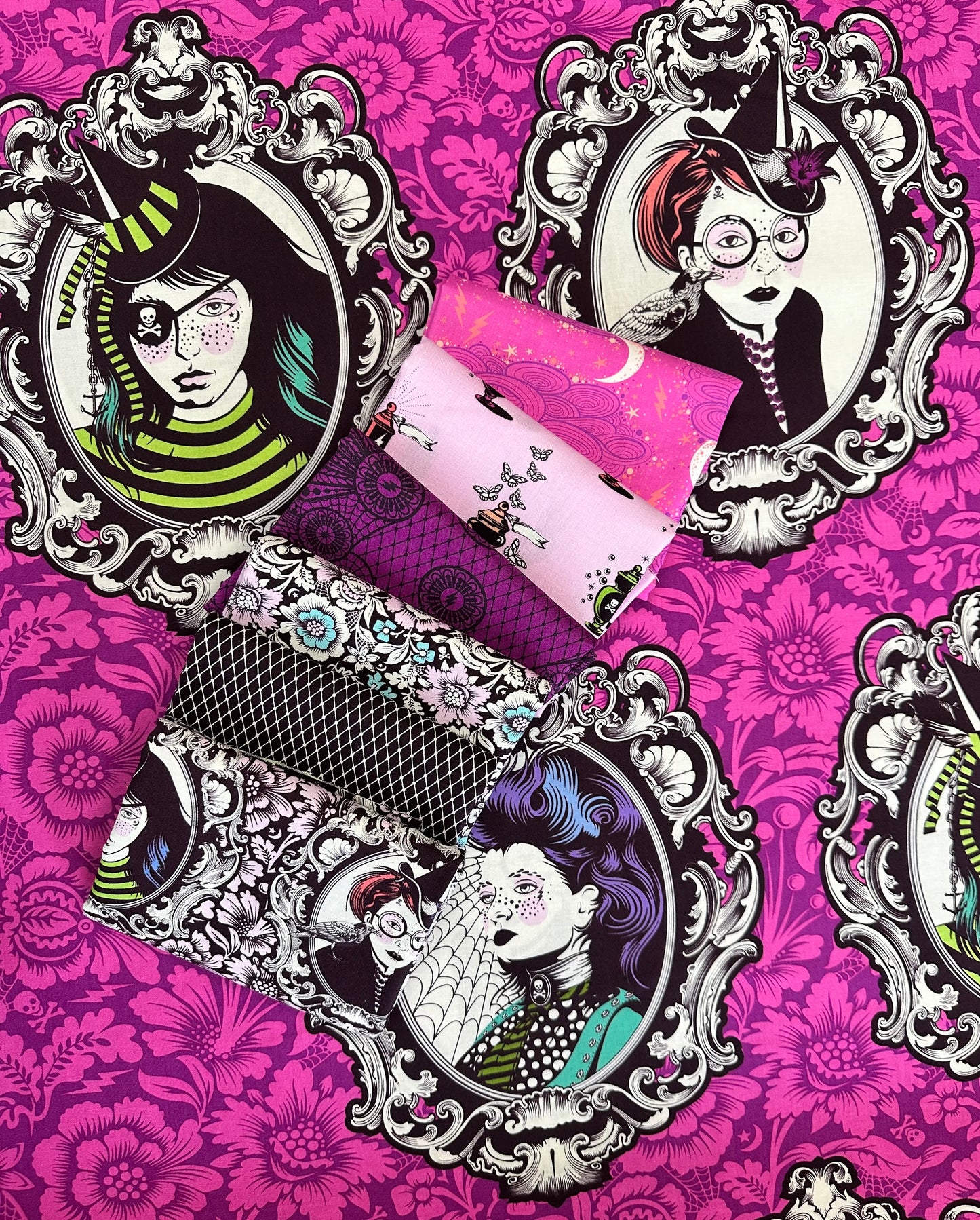 Nightshade DeJa Vu by Tula Pink Mini Coven Nerium      PWTP210.NERIUM Cotton Woven Fabricp LP