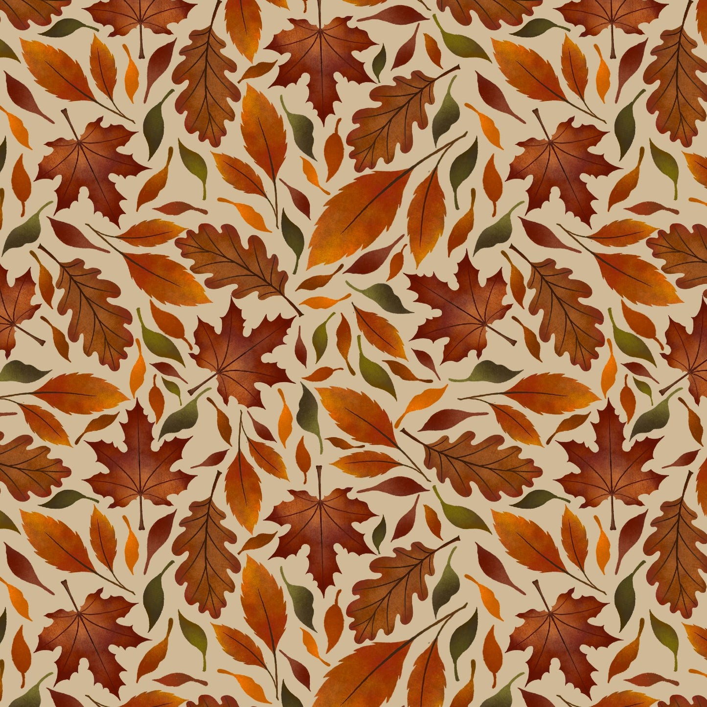 Preorder June 2026: Harvest Haunt Tossed Fall Leaves Cream 4810-41 by Episodic Drawing