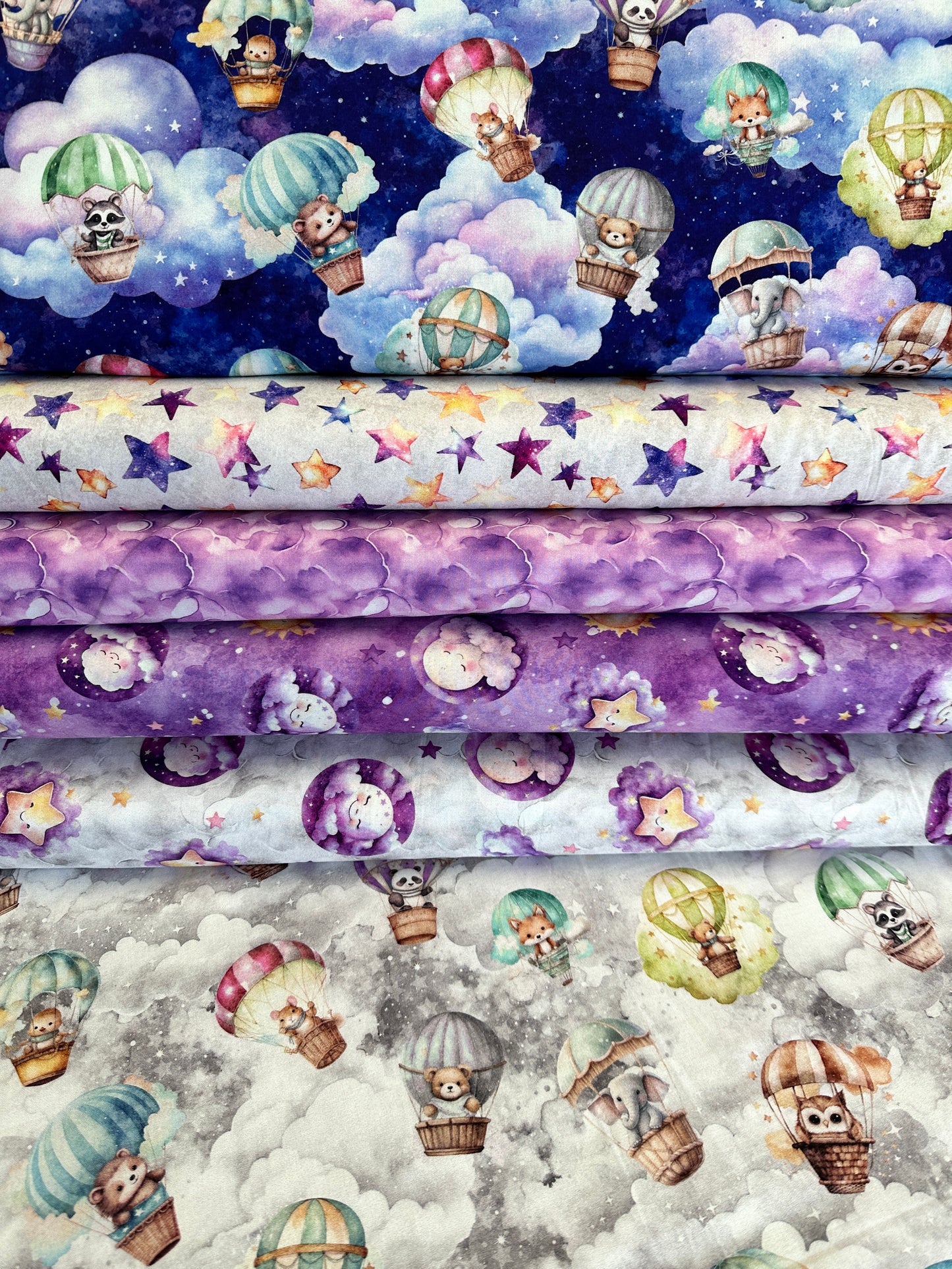 New Arrival: Oh the Places by Morris Creative Group Animals & Hot Air Balloons Sky Nightfall    30666W Cotton Woven Fabric