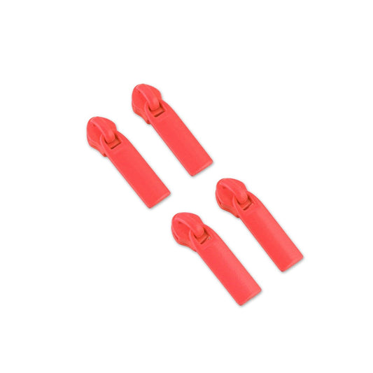 Preorder November 2026: Tula Pink Sallie Tomato: Four Neon Coral #5 Rectangle Zipper Pulls STS183NC