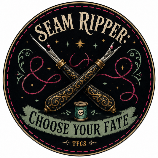 3 Inch Vinyl Gloss Sticker Seam Ripper Choose Your Fate Designed by The Fabric Candy Shoppe