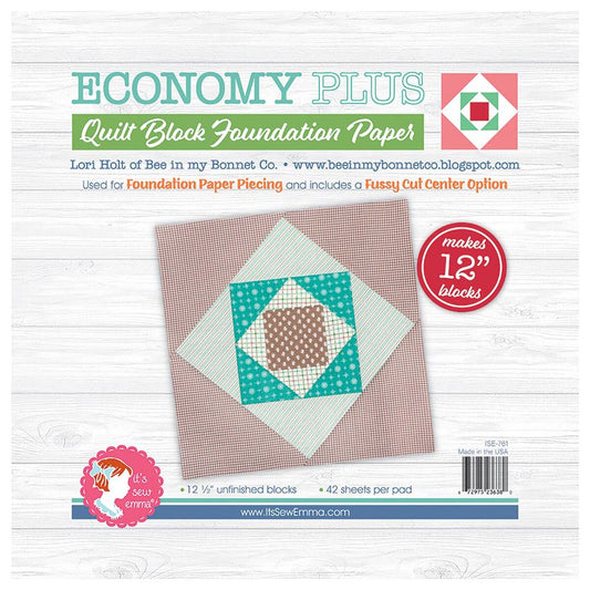Its Sew Emma 12" Economy Plus Quilt Block Foundation Paper ISE-761