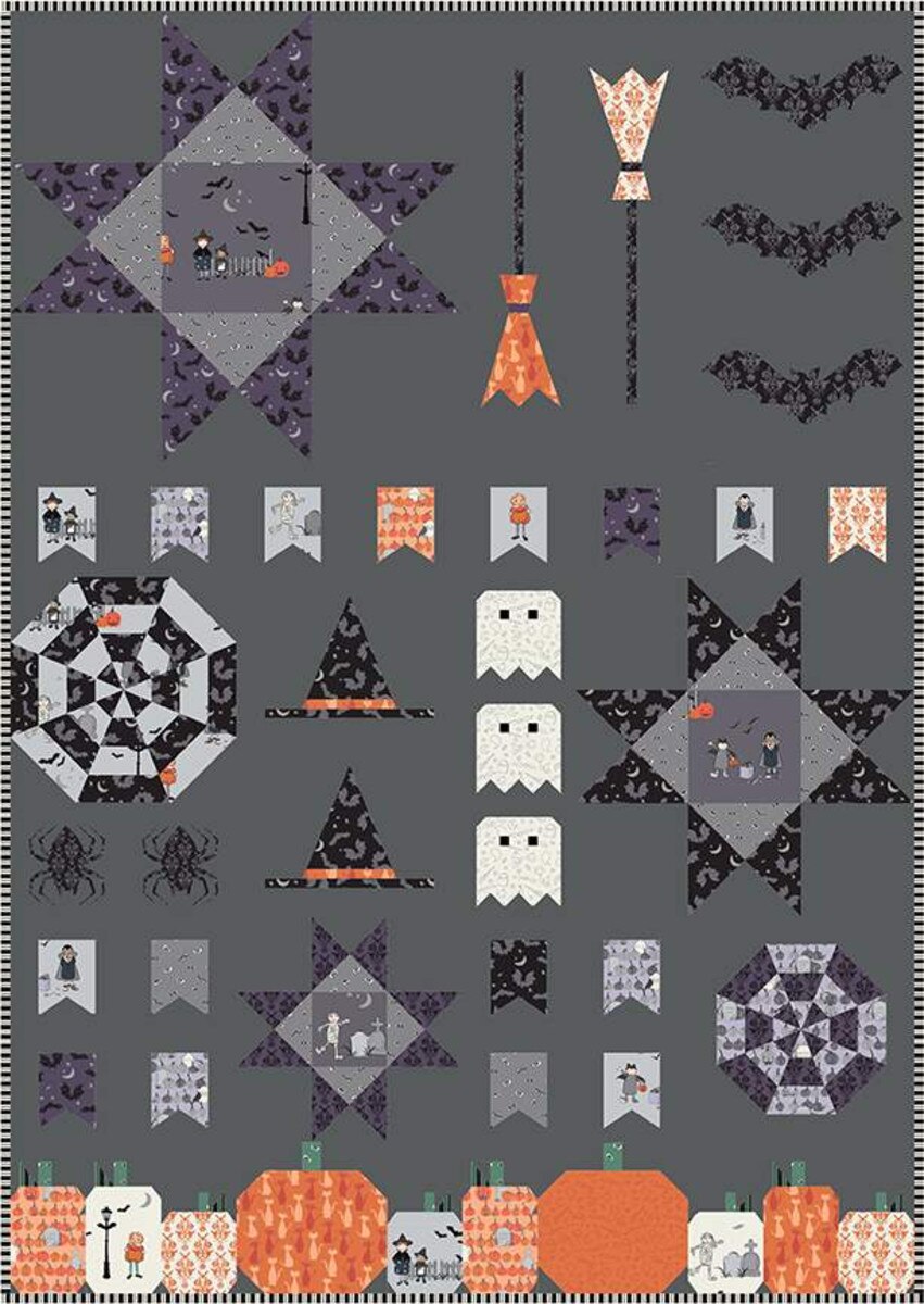 Spooky Sampler Quilt Pattern by Melissa Mortenson P115-SPOOKYSAMPLER