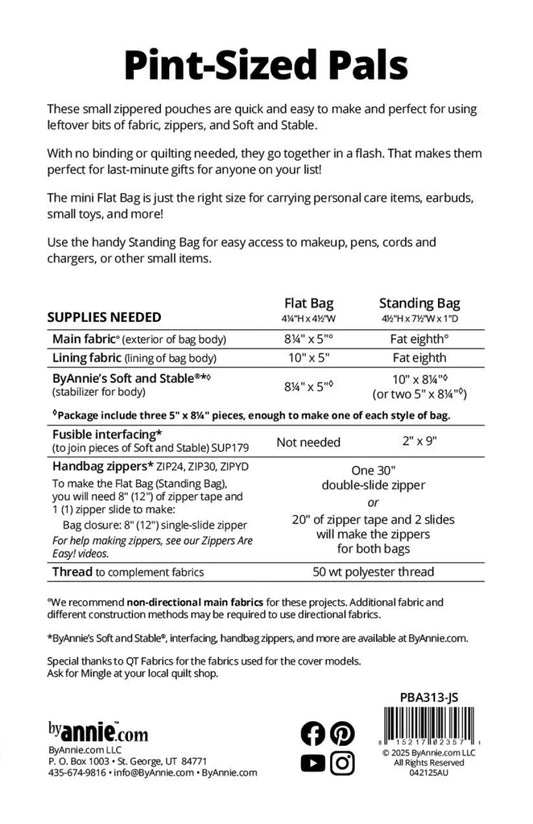 Pint-size Pals Jump Starters Paper Pattern PBA313-JS