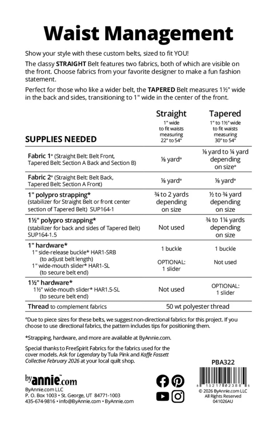Waist Management Pattern PBA322