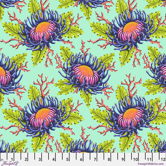 Preorder May 2026: Floral Reef Friends and Anemones Seafoam PWTP265 by Tula Pink