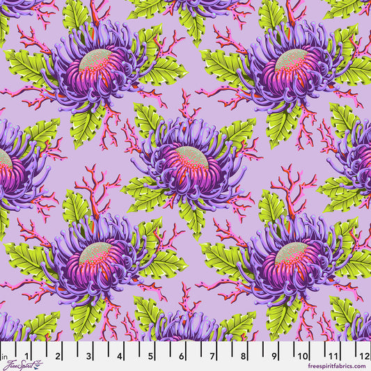 Preorder May 2026: Floral Reef Friends and Anemones Ultraviolet PWTP265 Tula Pink