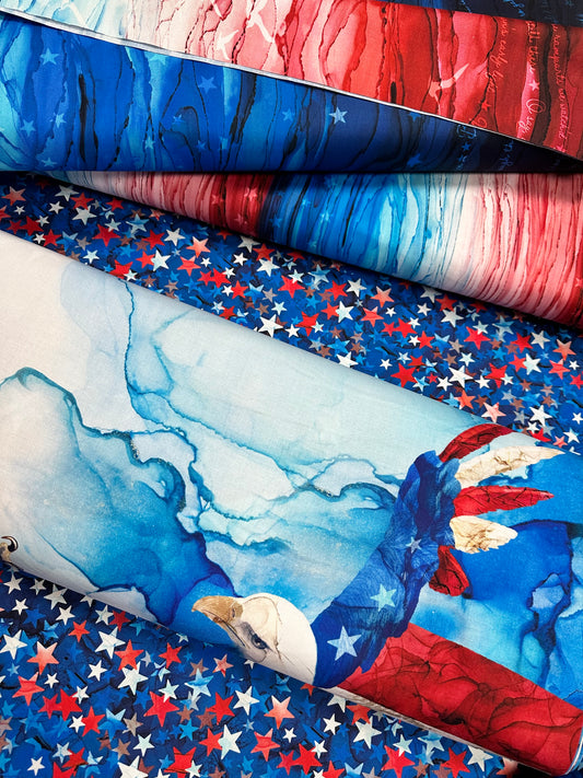 New Arrival: Patriot By Deborah Edwards and Melanie Samra Navy Multi  DP25543-48 Cotton Woven Fabric