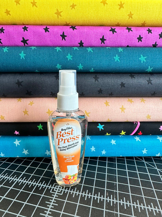 Mary Ellen’s Best Press  Peaches and Cream Spray Starch Gems 2oz Spray Bottle   80071ME