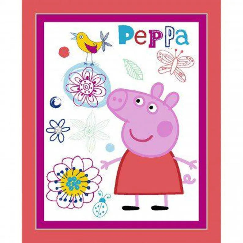 36” Panel Licensed Nickelodeon Peppa Pig Cotton Woven Fabric Panel