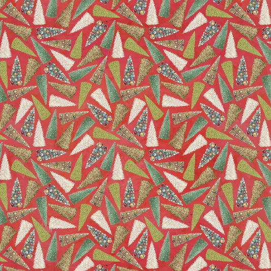 PREORDER ITEM-EXPECTED JUNE 2026: Holly Woods by Cathy Walters Bottlebrush Tree Toss 9246-83 CORAL Cotton Woven Fabric