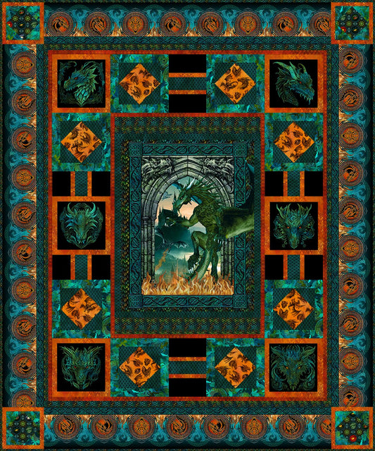 Dragons Emerald Reign Quilt Kit USA Shipping included in price